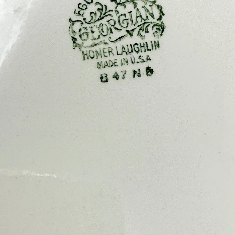 Homer Laughlin Georgian Eggshell Blue Floral Scalloped Salad Plates Set of 7